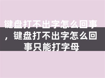 鍵盤打不出字怎么回事，鍵盤打不出字怎么回事只能打字母