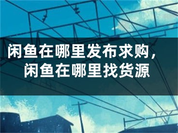 閑魚在哪里發(fā)布求購，閑魚在哪里找貨源