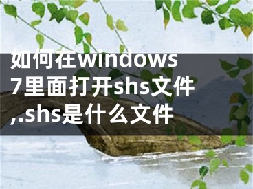 如何在windows7里面打開shs文件,.shs是什么文件