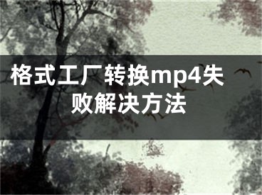 格式工廠轉(zhuǎn)換mp4失敗解決方法