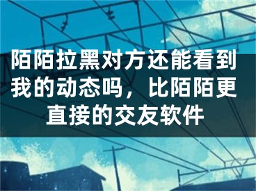 陌陌拉黑對方還能看到我的動態(tài)嗎，比陌陌更直接的交友軟件