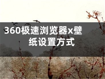 360極速瀏覽器x壁紙?jiān)O(shè)置方式