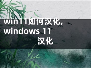 win11如何漢化,windows 11漢化