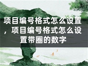 項(xiàng)目編號格式怎么設(shè)置，項(xiàng)目編號格式怎么設(shè)置帶圈的數(shù)字