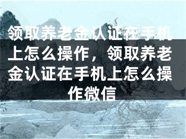 領(lǐng)取養(yǎng)老金認(rèn)證在手機上怎么操作，領(lǐng)取養(yǎng)老金認(rèn)證在手機上怎么操作微信