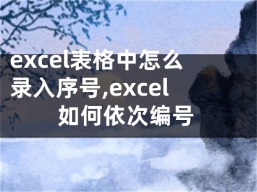 excel表格中怎么錄入序號,excel如何依次編號