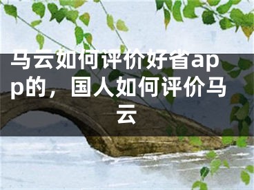 馬云如何評價好省app的，國人如何評價馬云