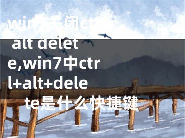 win7關(guān)閉ctrl alt delete,win7中ctrl+alt+delete是什么快捷鍵