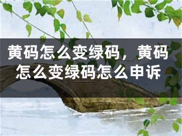 黃碼怎么變綠碼，黃碼怎么變綠碼怎么申訴