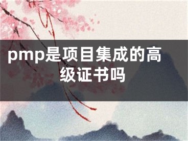 pmp是項(xiàng)目集成的高級(jí)證書嗎