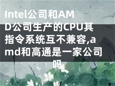 Intel公司和AMD公司生產(chǎn)的CPU其指令系統(tǒng)互不兼容,amd和高通是一家公司嗎