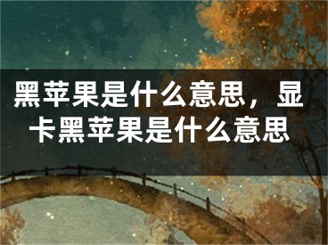 黑蘋果是什么意思，顯卡黑蘋果是什么意思