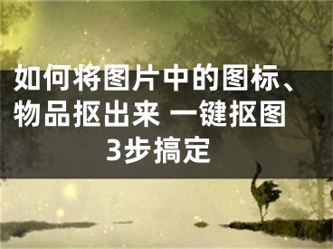 如何將圖片中的圖標、物品摳出來 一鍵摳圖3步搞定