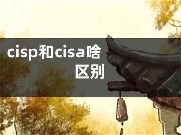 cisp和cisa啥區(qū)別