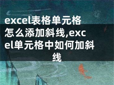 excel表格單元格怎么添加斜線,excel單元格中如何加斜線