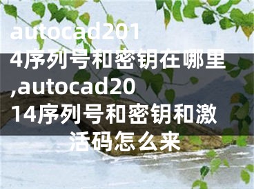 autocad2014序列號(hào)和密鑰在哪里,autocad2014序列號(hào)和密鑰和激活碼怎么來