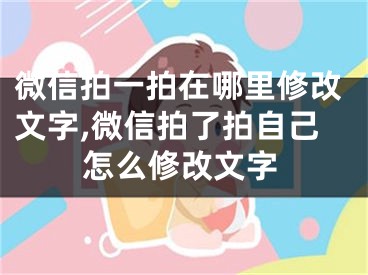 微信拍一拍在哪里修改文字,微信拍了拍自己怎么修改文字