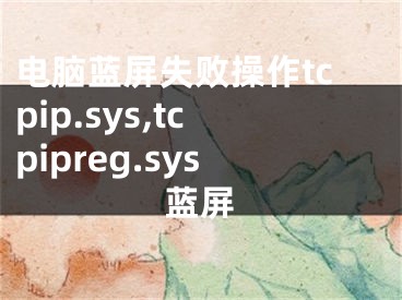 電腦藍(lán)屏失敗操作tcpip.sys,tcpipreg.sys藍(lán)屏