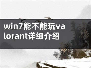 win7能不能玩valorant詳細介紹