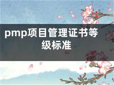 pmp項(xiàng)目管理證書等級(jí)標(biāo)準(zhǔn)