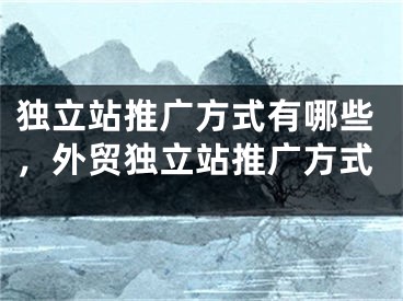 獨立站推廣方式有哪些，外貿(mào)獨立站推廣方式