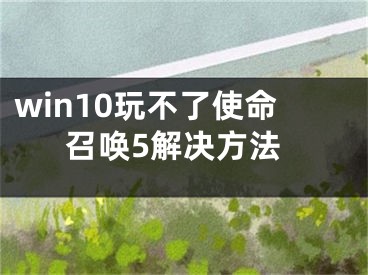 win10玩不了使命召喚5解決方法