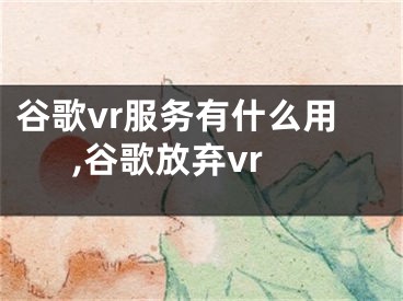 谷歌vr服務(wù)有什么用,谷歌放棄vr