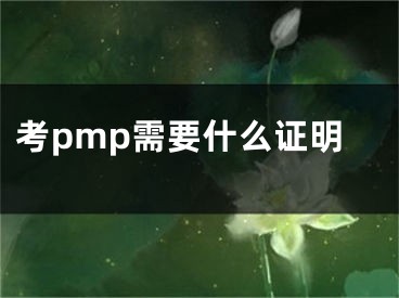 考pmp需要什么證明