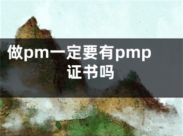 做pm一定要有pmp證書嗎