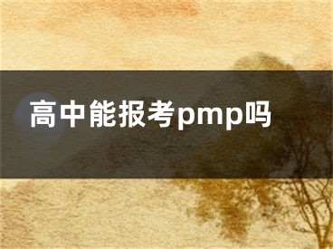 高中能報考pmp嗎