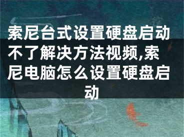 索尼臺式設(shè)置硬盤啟動不了解決方法視頻,索尼電腦怎么設(shè)置硬盤啟動