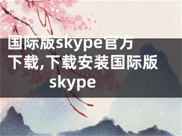 國際版skype官方下載,下載安裝國際版skype