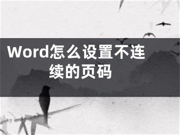 Word怎么設(shè)置不連續(xù)的頁(yè)碼 