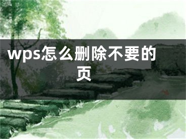 wps怎么刪除不要的頁 