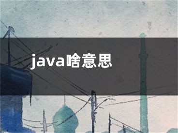 java啥意思