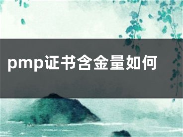 pmp證書含金量如何