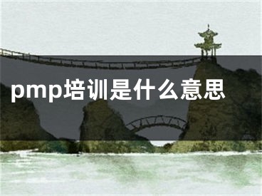 pmp培訓是什么意思