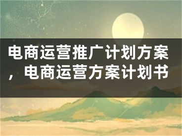 電商運(yùn)營推廣計劃方案，電商運(yùn)營方案計劃書