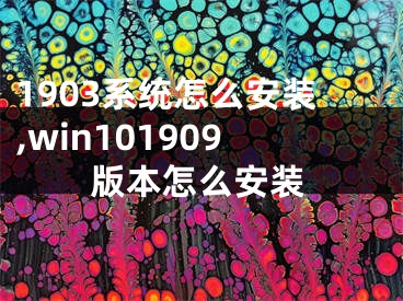 1903系統(tǒng)怎么安裝,win101909版本怎么安裝