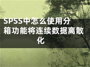 SPSS中怎么使用分箱功能將連續(xù)數(shù)據(jù)離散化 