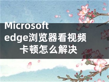 Microsoft edge瀏覽器看視頻卡頓怎么解決 