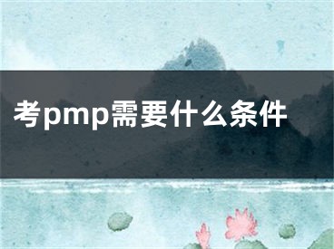 考pmp需要什么條件