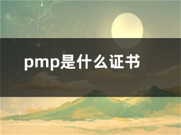 pmp是什么證書