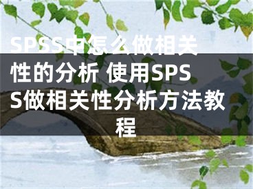 SPSS中怎么做相關(guān)性的分析 使用SPSS做相關(guān)性分析方法教程