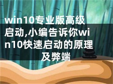 win10專業(yè)版高級啟動(dòng),小編告訴你win10快速啟動(dòng)的原理及弊端