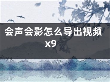 會聲會影怎么導(dǎo)出視頻x9