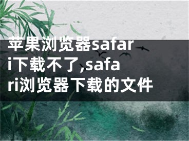 蘋果瀏覽器safari下載不了,safari瀏覽器下載的文件