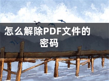 怎么解除PDF文件的密碼 