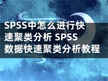 SPSS中怎么進行快速聚類分析 SPSS數(shù)據(jù)快速聚類分析教程