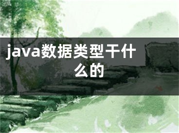 java數(shù)據(jù)類型干什么的